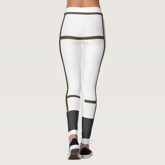 Leggings Mondrian White Brown 2 (Rückseite)