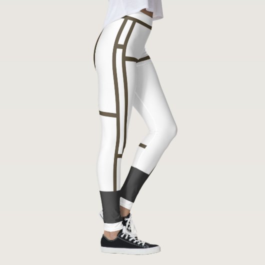 Leggings Mondrian White Brown 2 (Rechts)