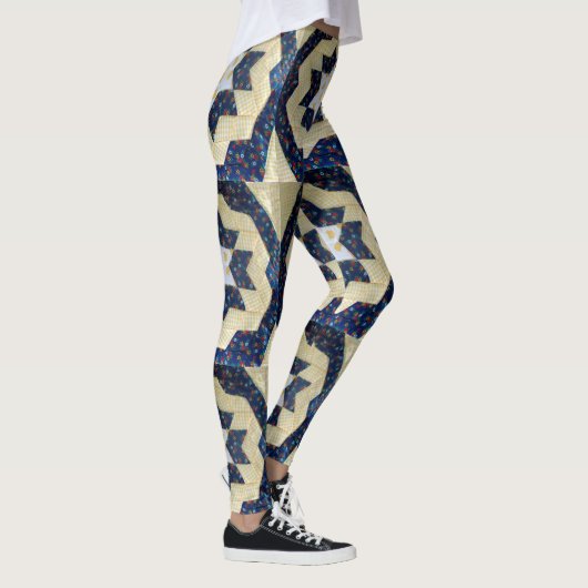 Leggings - Muster der Blume "geteerte Sterne" (Rechts)