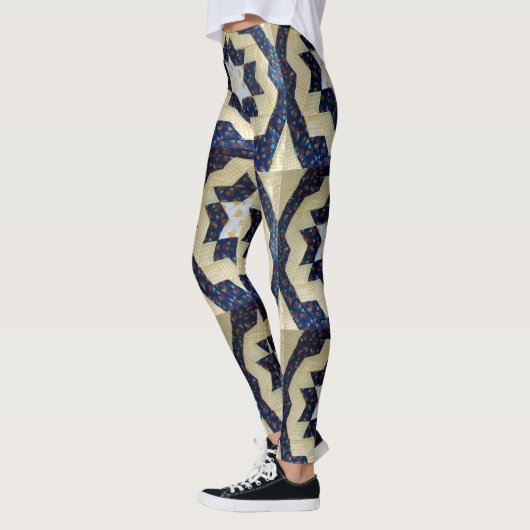 Leggings - Muster der Blume "geteerte Sterne" (Links)