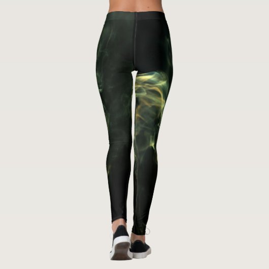 Leggings Neon Green Smoke Design Set über Schwarz (Rückseite)