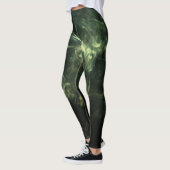 Leggings Neon Green Smoke Design Set über Schwarz (Links)