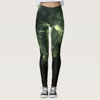 Leggings Neon Green Smoke Design Set über Schwarz
