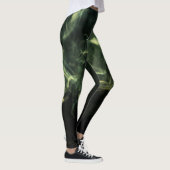 Leggings Neon Green Smoke Design Set über Schwarz (Rechts)