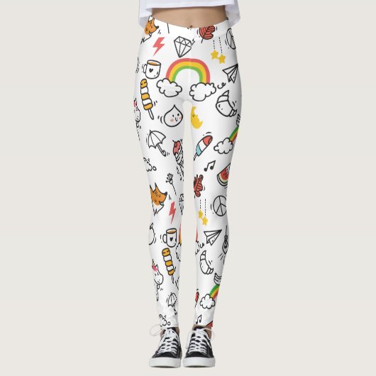 Leggings niedlich Kawaii Pattern (Vorderseite)