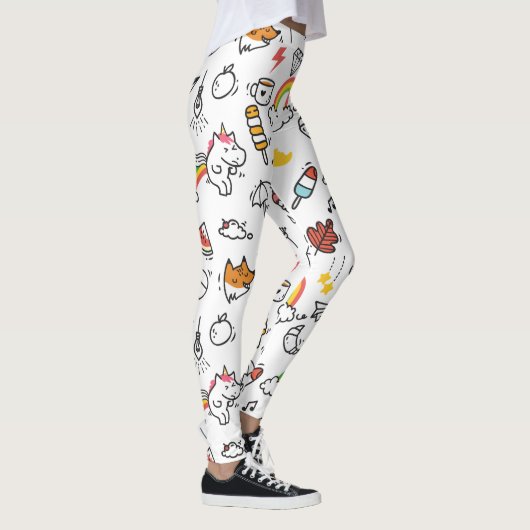 Leggings niedlich Kawaii Pattern (Rechts)