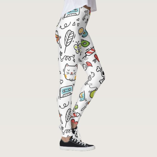 Leggings niedlich Kawaii Pattern (Rechts)