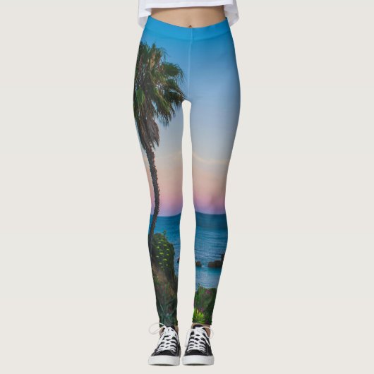 Leggings | Öko Fitness Palms (Vorderseite)