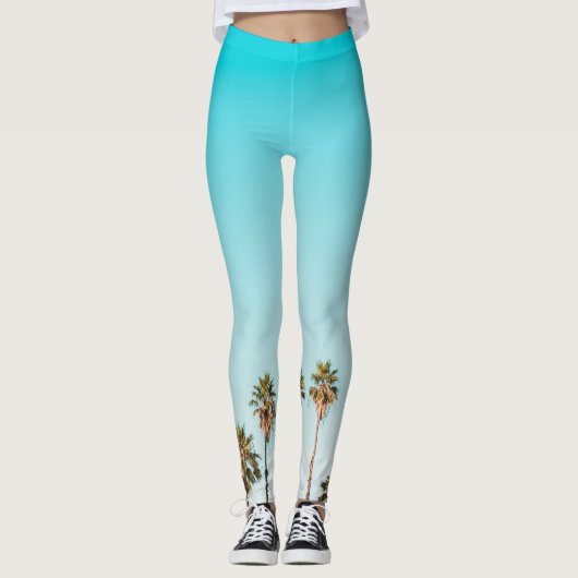 Leggings | Öko Fitness Palms & Sky (Vorderseite)