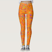 Leggings Orange Design mit Herz (Vorderseite)