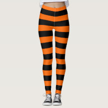 Leggings Orange/Schwarze Streifen
