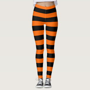 Leggings Orange/Schwarze Streifen