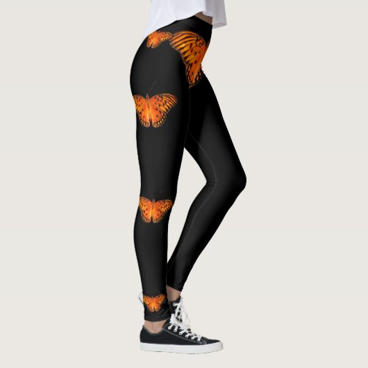Leggings-Orangenschmetterling im Dunkeln Leggings (Rechts)