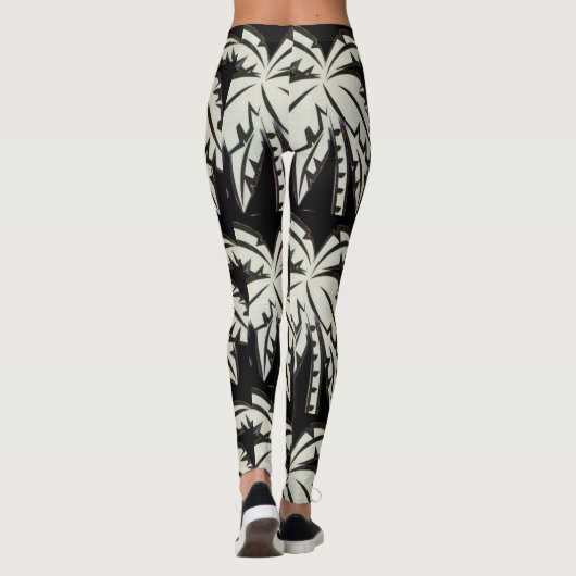 Leggings - Palm Tree Black/White (Rückseite)