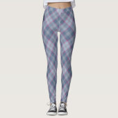 Leggings Pastellblau und rosa Tartan (Vorderseite)