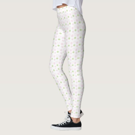 Leggings Pink Green Sweethearts All-Over-Muster (Links)