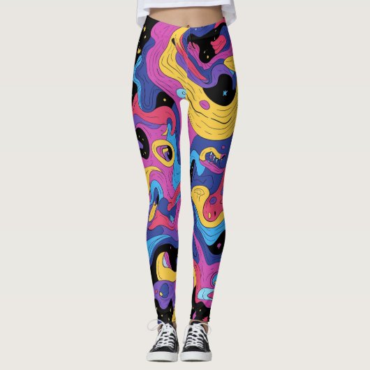 Leggings Psicodelico Colorido (Vorderseite)