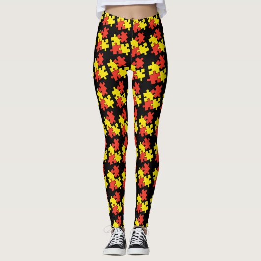 Leggings - Puzzle-Design (Vorderseite)