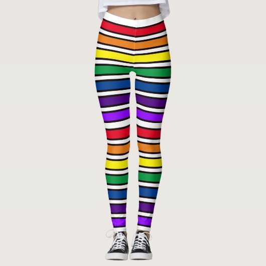 Leggings - Rainbow-farbene Bars (Vorderseite)
