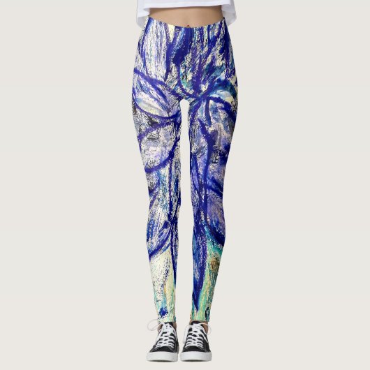 Leggings Rare Blue Dalhia (Vorderseite)