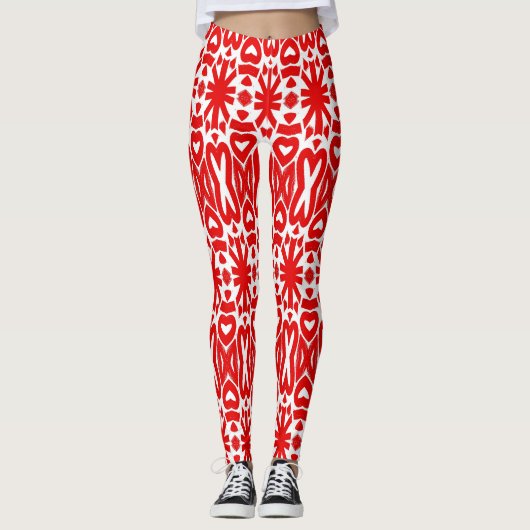 Leggings "Ratti_Creative_Arts", rot, nahtlos (Vorderseite)