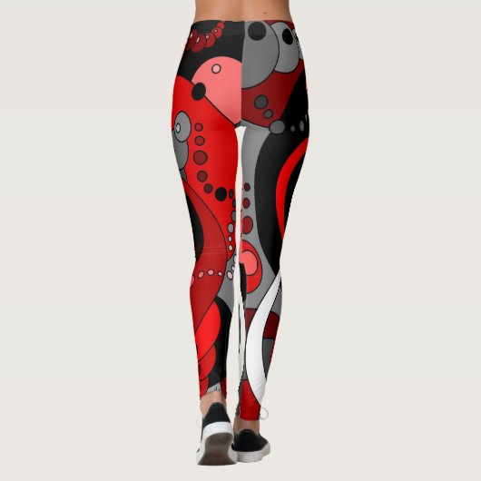 Leggings - Red Geometric (Rückseite)