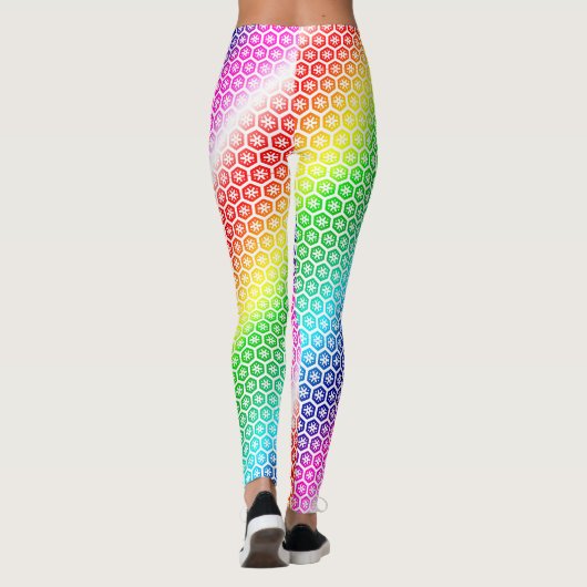 Leggings - Regenbogenfarben in weißer Grafik (Rückseite)
