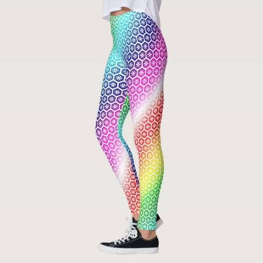 Leggings - Regenbogenfarben in weißer Grafik (Links)