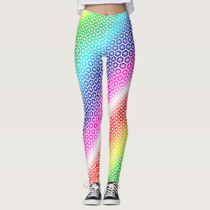 Leggings - Regenbogenfarben in weißer Grafik