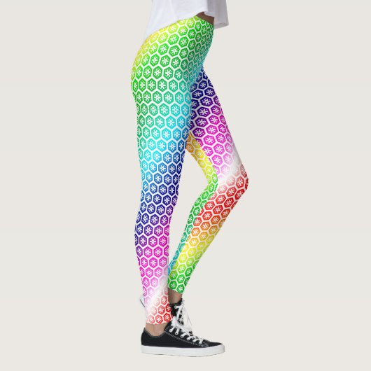 Leggings - Regenbogenfarben in weißer Grafik (Rechts)