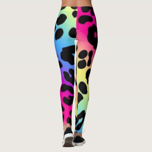 Leggings/Regenbogenfarbene Leopardrucke Leggings (Rückseite)