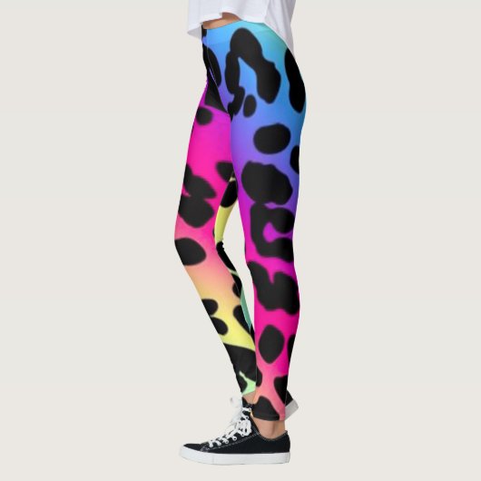 Leggings/Regenbogenfarbene Leopardrucke Leggings (Links)
