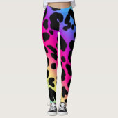 Leggings/Regenbogenfarbene Leopardrucke Leggings (Vorderseite)