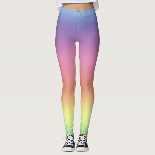 Leggings - Regenbogenfarbene Streifen (Vorderseite)