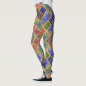 LEGGINGS - rosa-blau-gelb-grün-Mandala-Design (Links)