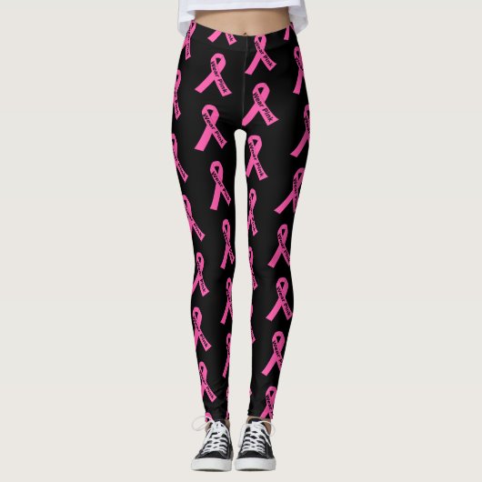 Leggings-rosa-farbene Schleife für Frauen rosa Leggings (Vorderseite)
