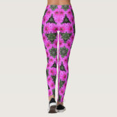 Leggings ~ Rosa Petunien mit grün ~ Original (Rückseite)