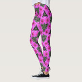 Leggings ~ Rosa Petunien mit grün ~ Original (Links)