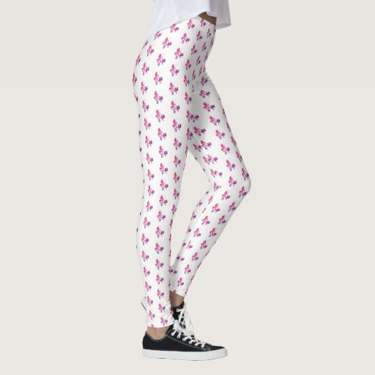 Leggings-Rosa-Ribbon-Schmetterlinge Leggings (Rechts)
