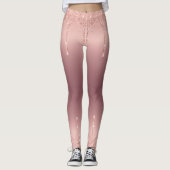 Leggings Rose Gold Blush Glitzer Sparkone Tropfen (Vorderseite)