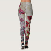 Leggings-Rot-Mohnblumen Leggings (Rückseite)
