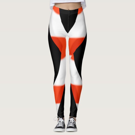 Leggings rot, weiß und schwarz (Vorderseite)