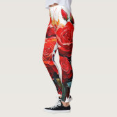 LEGGINGS - ROTE ROSEN (Links)