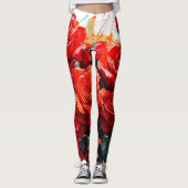 LEGGINGS - ROTE ROSEN (Vorderseite)