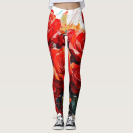 LEGGINGS - ROTE ROSEN