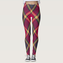 Leggings - Roter Gelber Schottischer Tartan