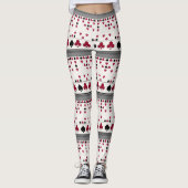 Leggings Schwarz und Rot, Modemuster (Vorderseite)