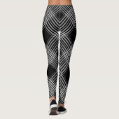 Leggings/Schwarz-Weiß-Streifen Leggings (Rückseite)