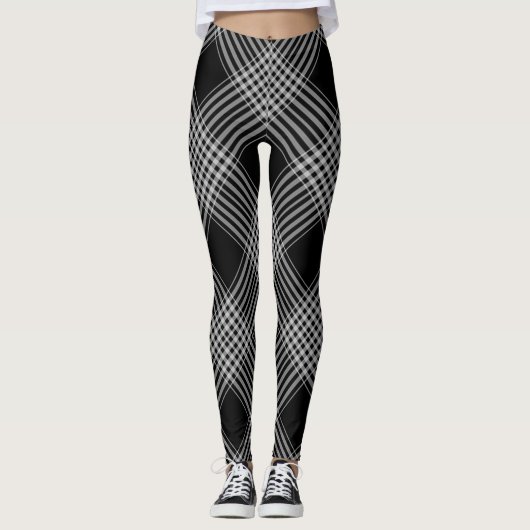 Leggings/Schwarz-Weiß-Streifen Leggings (Vorderseite)