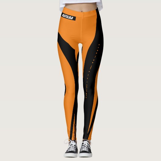 Leggings Schwarzer Pumpkin Orange (Vorderseite)